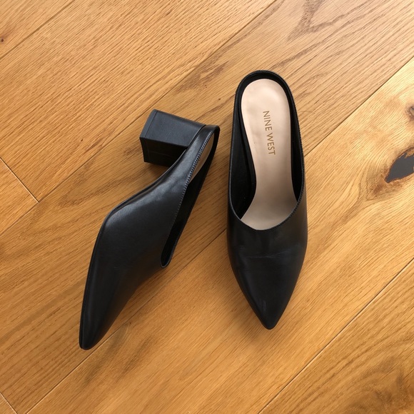 Nine West Shoes - Nine West Helmer black leather mule